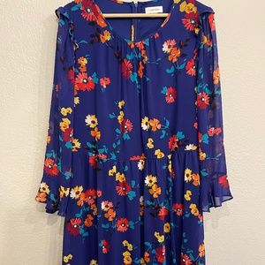 Calvin Klein Blue Floral Dress Sz 14